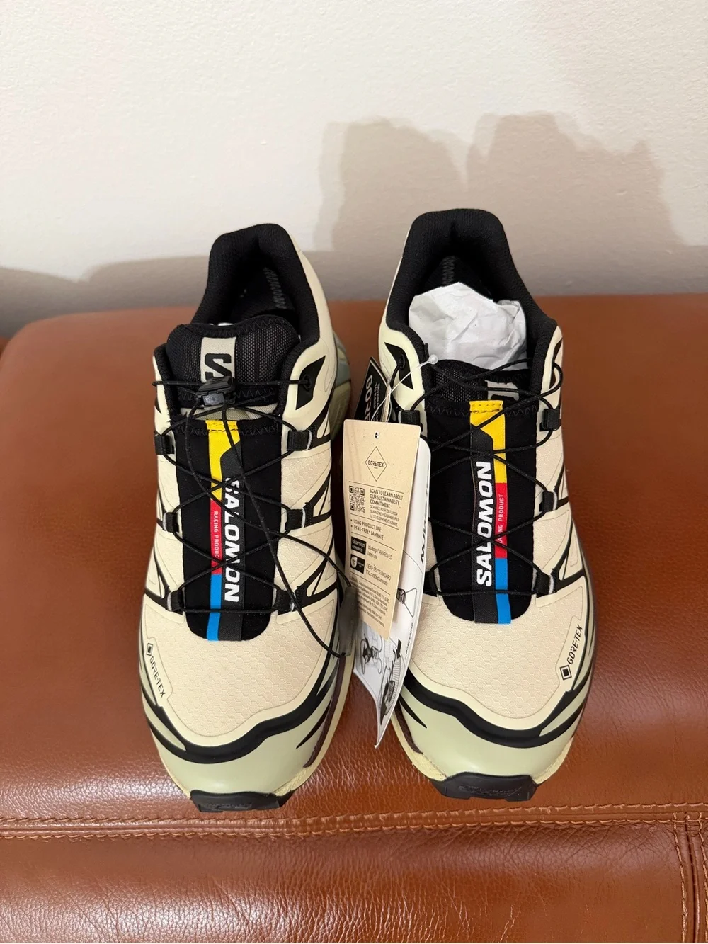 Salomon Aspargus Green / Tea / Bitter Chocolate XT-6 Gore-tex Unisex Sneakers - Picture 11 of 14